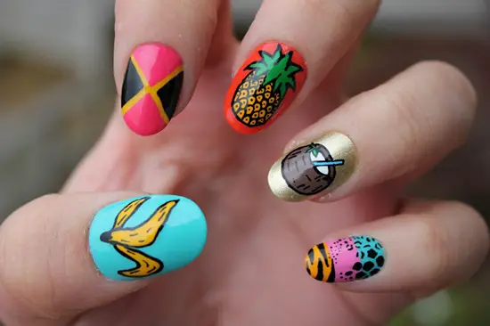 arte de uñas de frutas