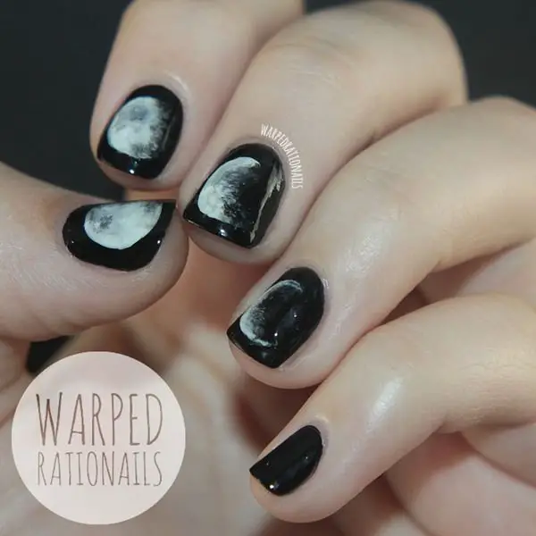 blanco y negro diseños de uñas